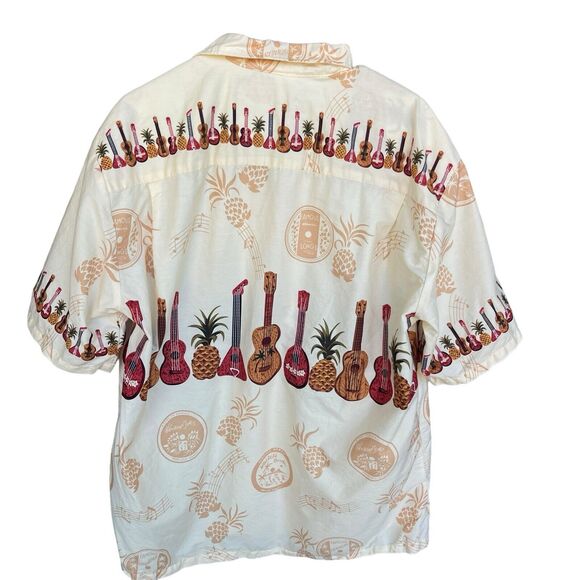 Hawaiian Togs Mens Shirt Extra Large XL Button Up Cotton Camp Shirt Guitar Luau - Picture 2 of 11